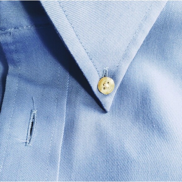 Lands' End Shirt Men's M Button Up Down Long Sleeve Pocket Blue Career Basic - Picture 3 of 11